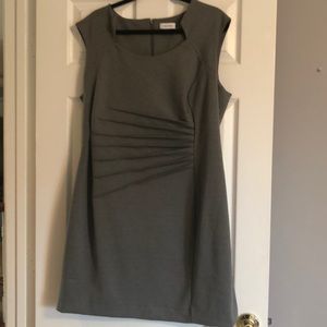 Gray Calvin Klein dress with ruched waist